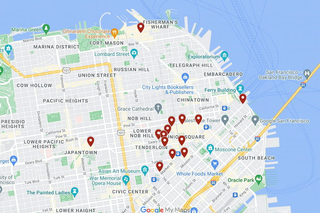 Cool Boutique Hotels San Francisco California Map