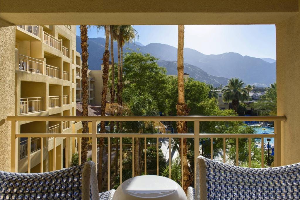 View from the balcony in one of the Palm Springs hotels.